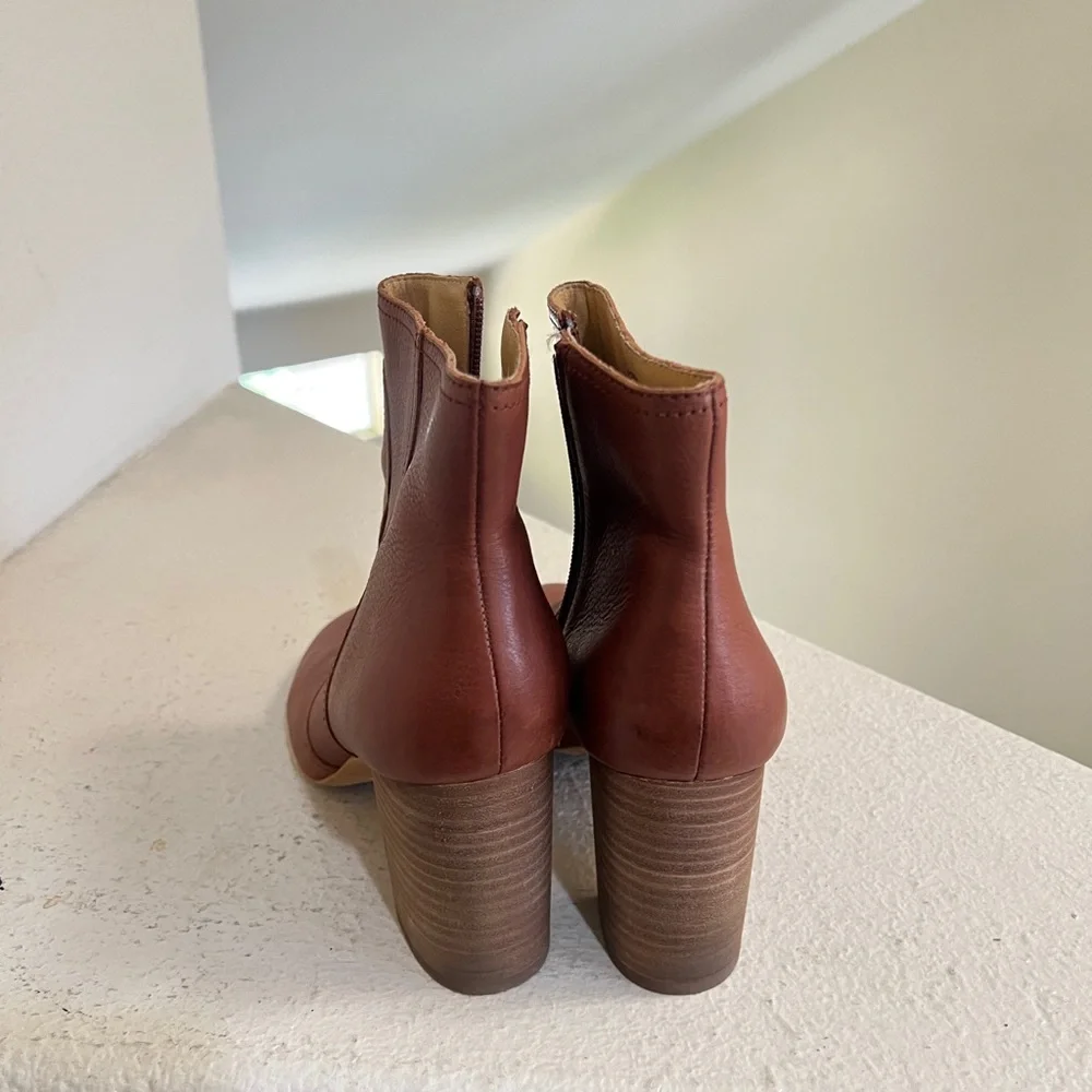 Lucky Sheirin Brown Leather Ankle Boots Booties Sandals Shoes‎ Size 8.5
